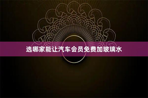 选哪家能让汽车会员免费加玻璃水