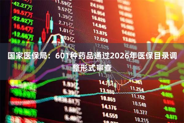 国家医保局:601种药品通过2026年医保目录调整形式审查